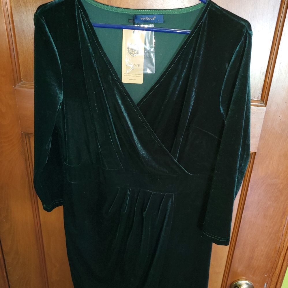 Emerald Green Velvet dress